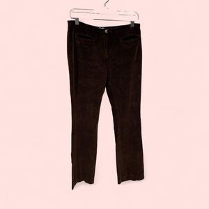 Y2K D&G chocolate brown velvet flare pants low rise festival indie sleaze